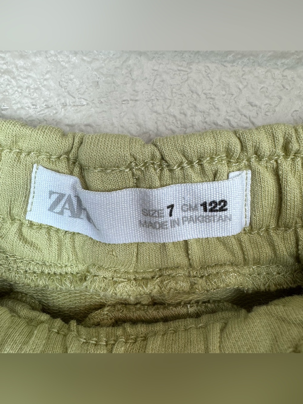Zara “Fun Days Ahead” Terry cotton Shorts Green 7 Years EUC C - Picture 4 of 4